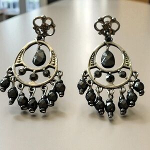 Brand New Elegant Black Chandelier Earrings